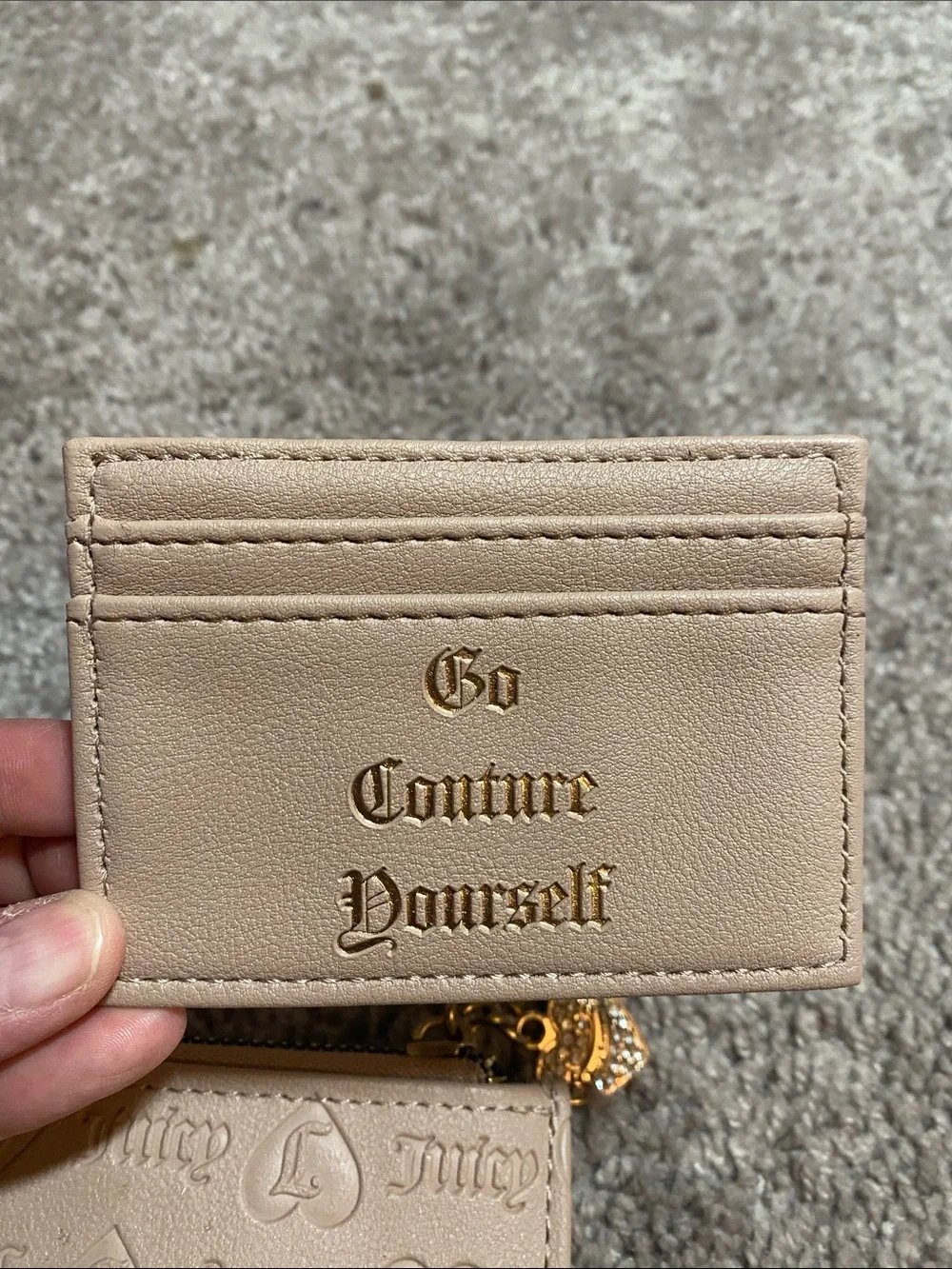 Juicy Couture Pale Pink Card Holder and Coin Pouch Set